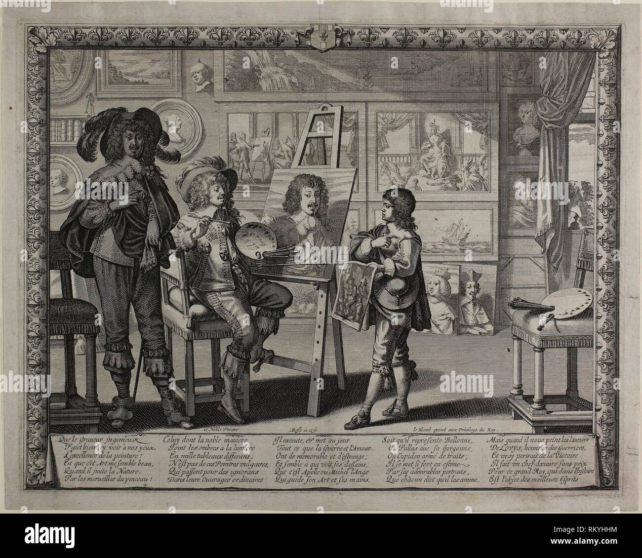The Noble Painter - 1642 - Abraham Bosse French, 1602-1676 - Artist:  Abraham Bosse, Origin: France, Date: 1642, Medium: Engraving, with etching,  on Stock Photo - Alamy