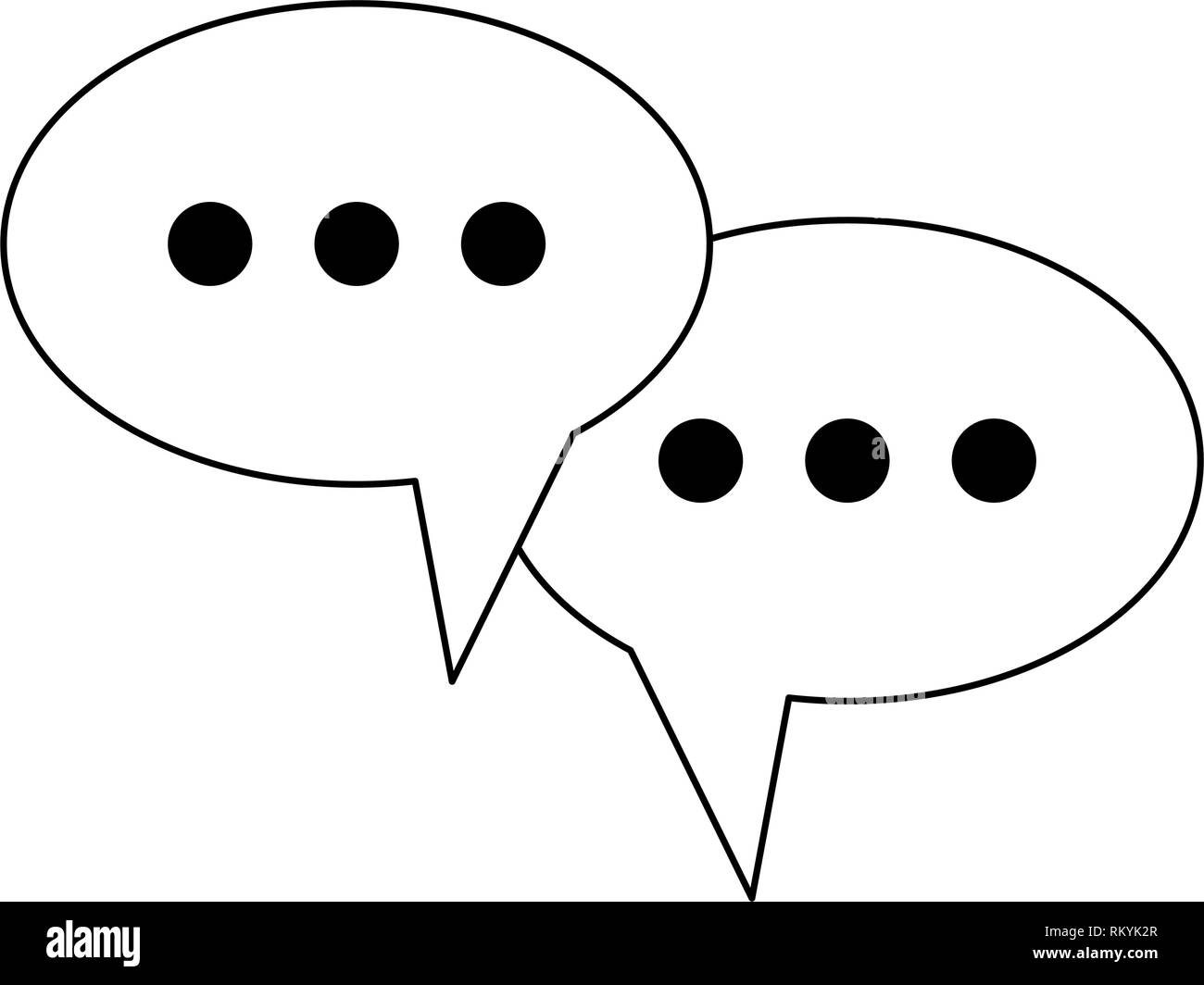 chat bubbles symbol black and white Stock Vector Image & Art - Alamy