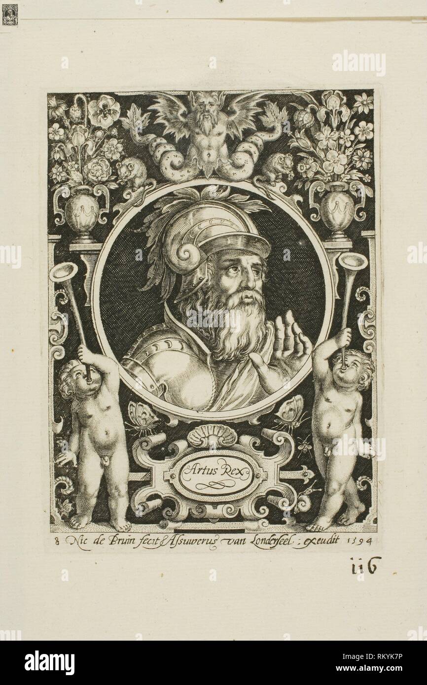 King Arthur, plate eight from The Nine Worthies - 1594 - Nicolaes de ...