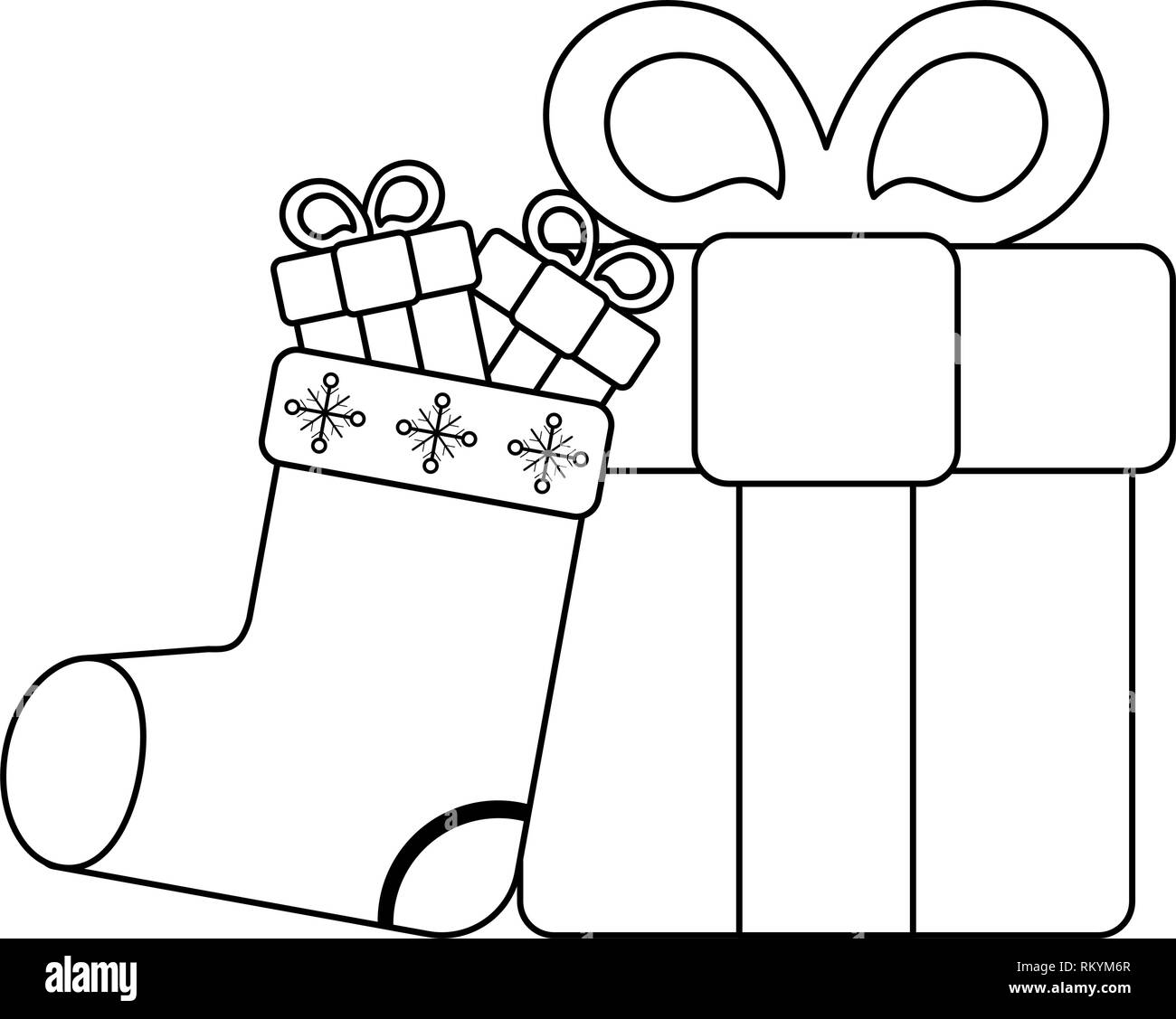 Christmas season cartoons black and white Stock Vector Image & Art Alamy