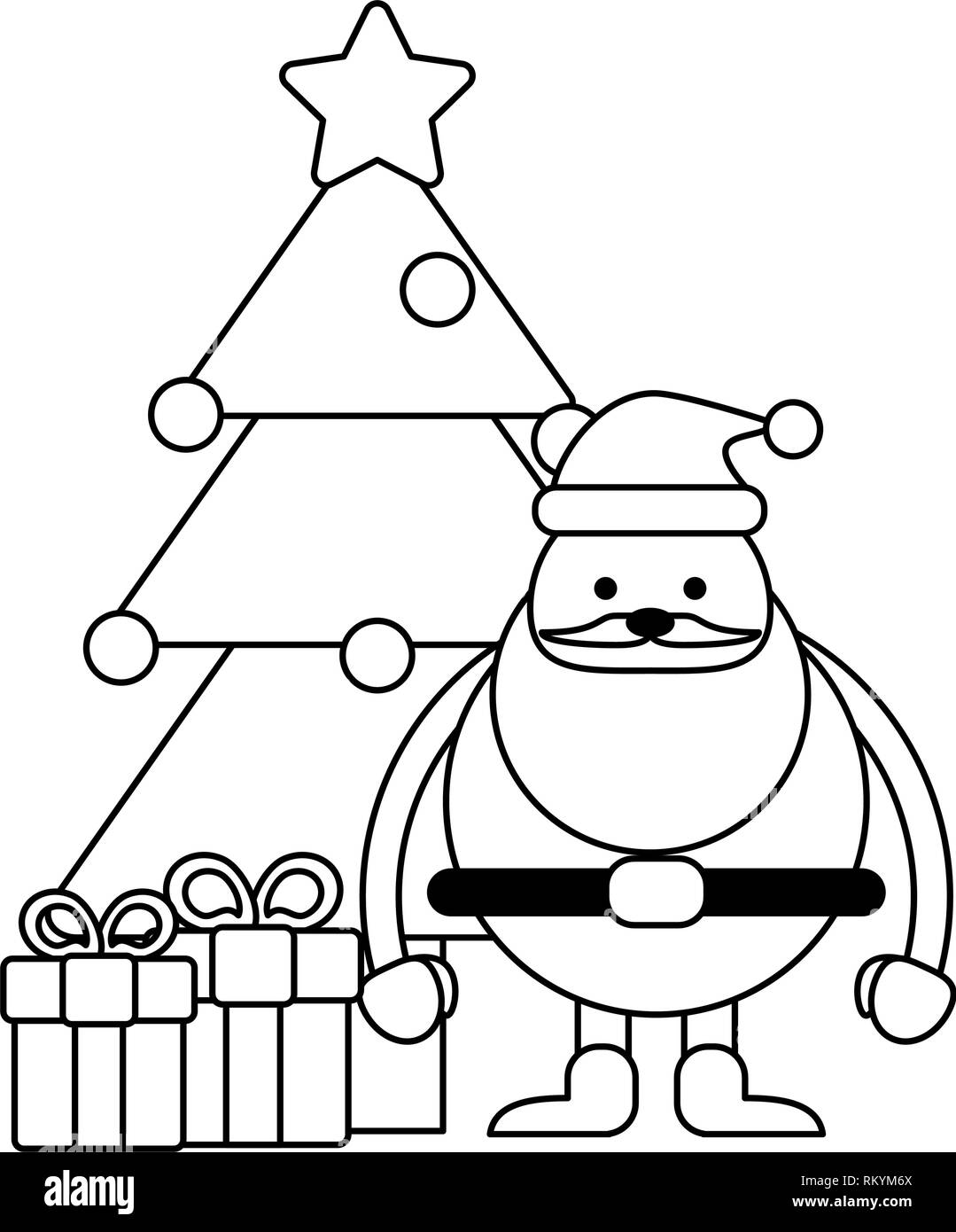 Christmas season cartoons black and white Stock Vector Image & Art Alamy