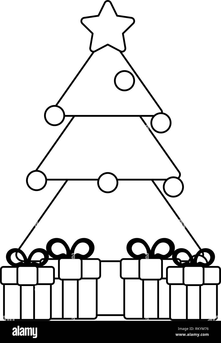 Christmas season cartoons black and white Stock Vector Image & Art Alamy