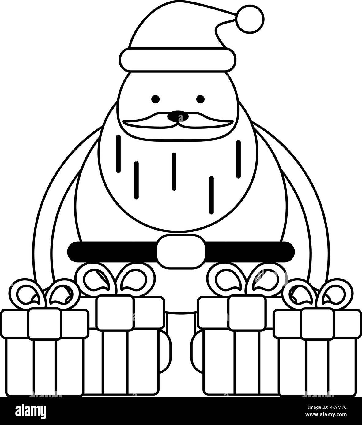 Christmas season cartoons black and white Stock Vector Image & Art Alamy