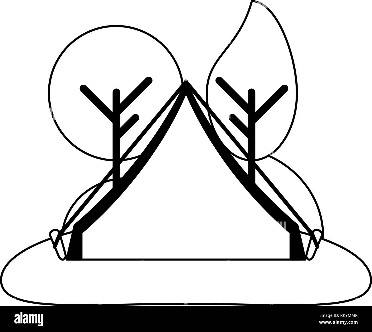 camping tent in nature black and white Stock Vector Image & Art - Alamy