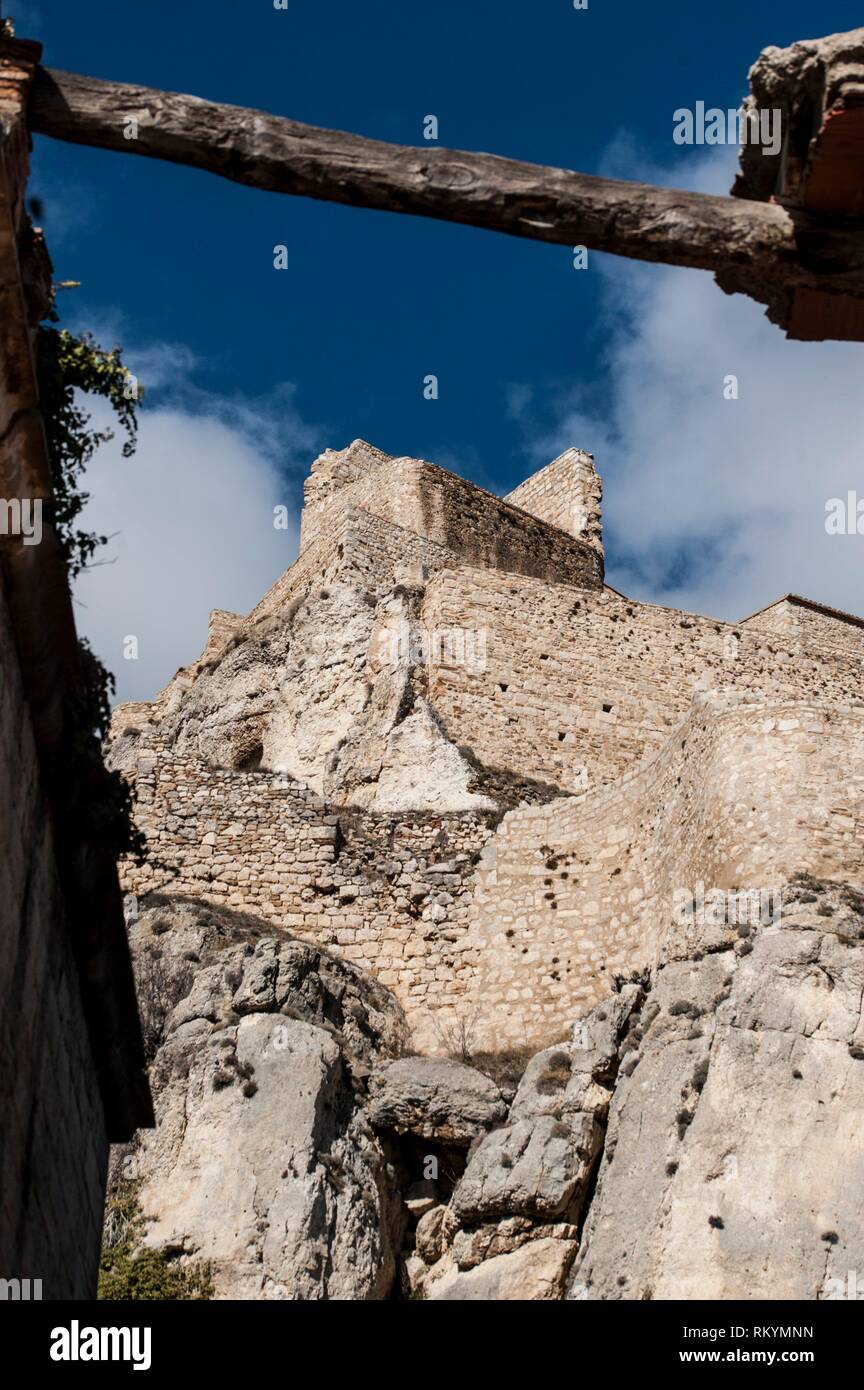 Castle wall, Morella, Castellón Province, Spain Stock Photo Alamy