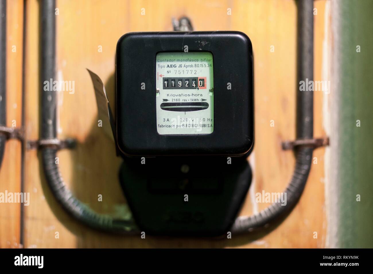 Old electric meter Stock Photo Alamy