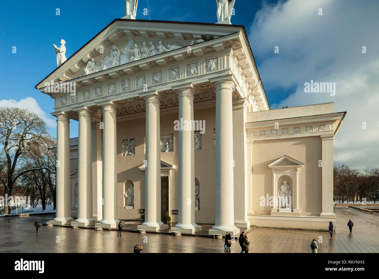 Winter afternoon at Vilnius Cathedral. Stock Photo