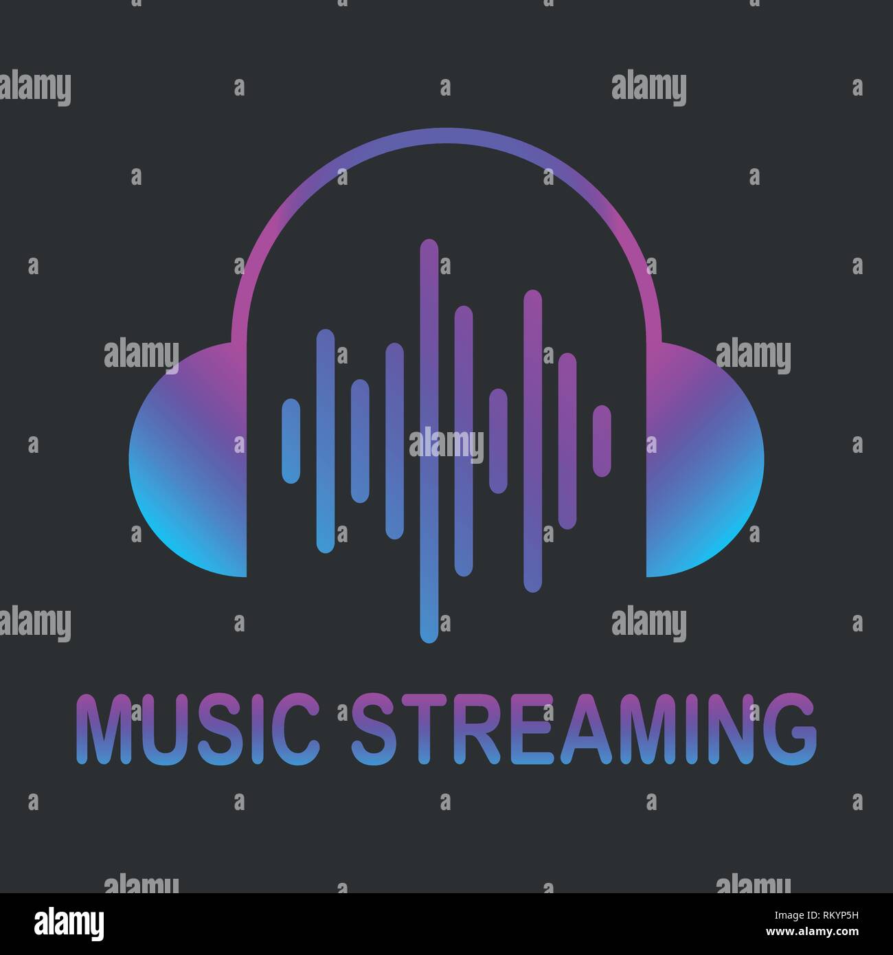 Audio streaming logo. Music cloud logo. Vector. EPS 10 Stock Vector