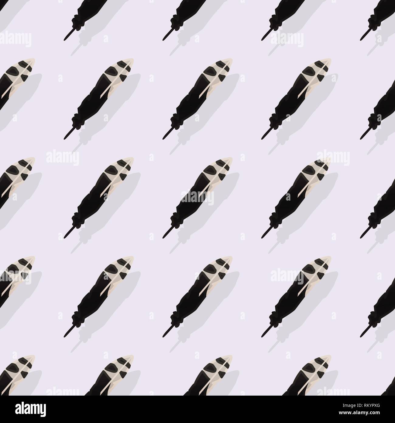vector feather seamless pattern cute paper art Stock Vector