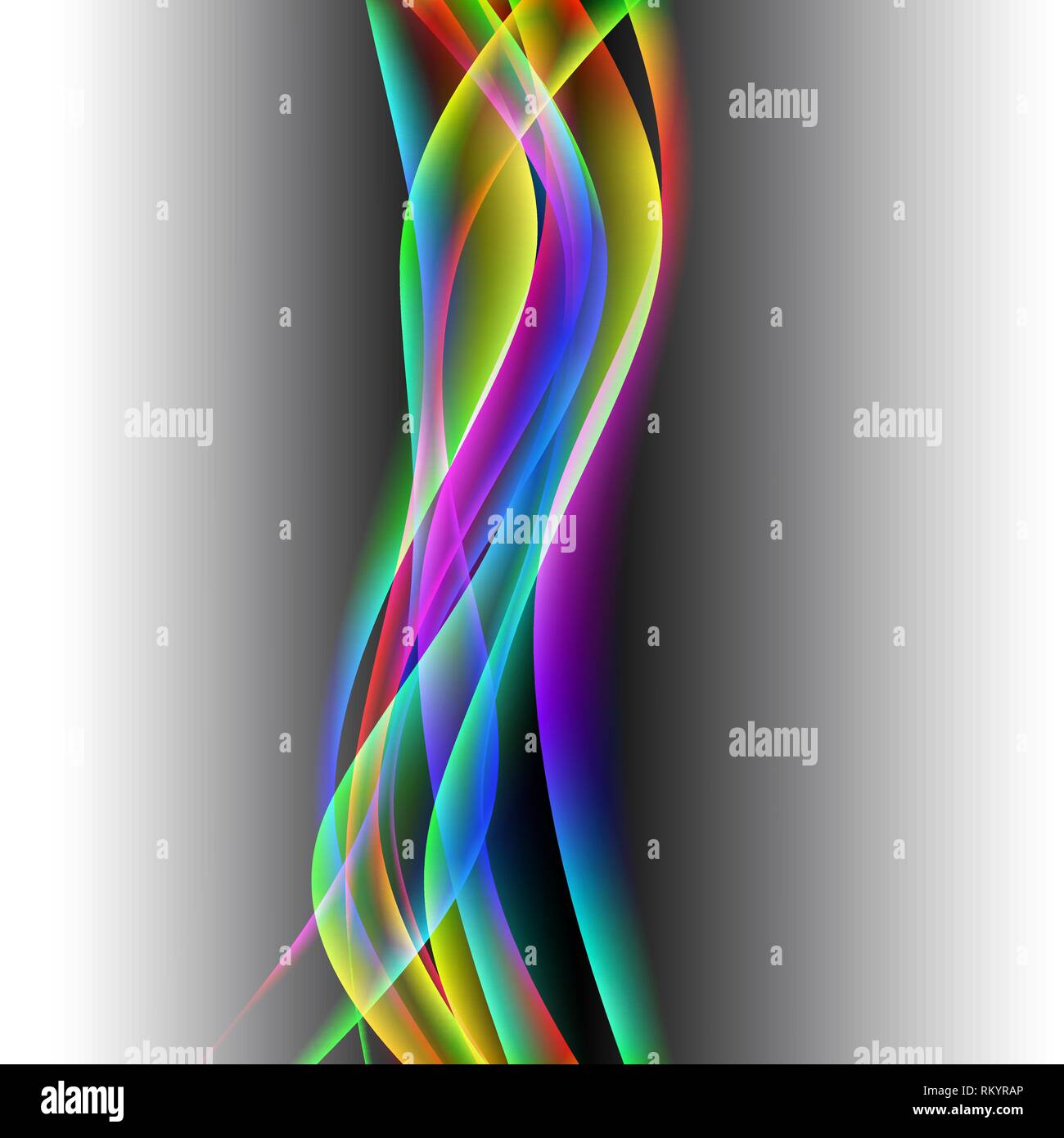 dinamyc flow, stylized waves, vector Stock Vector