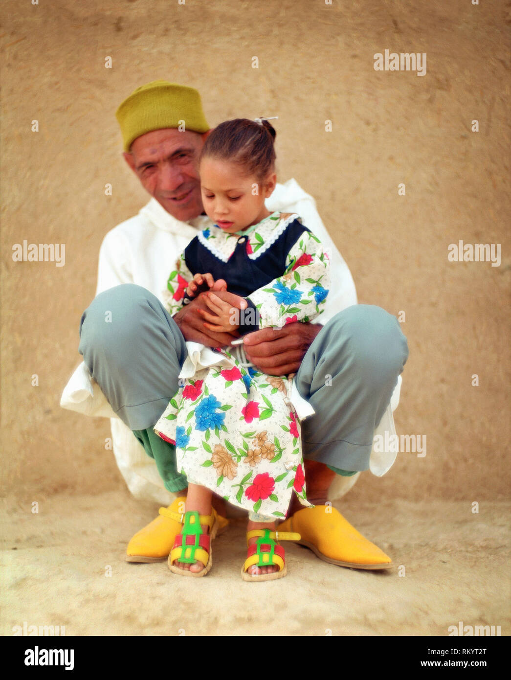 Moroccan father and daughter Stock Photo