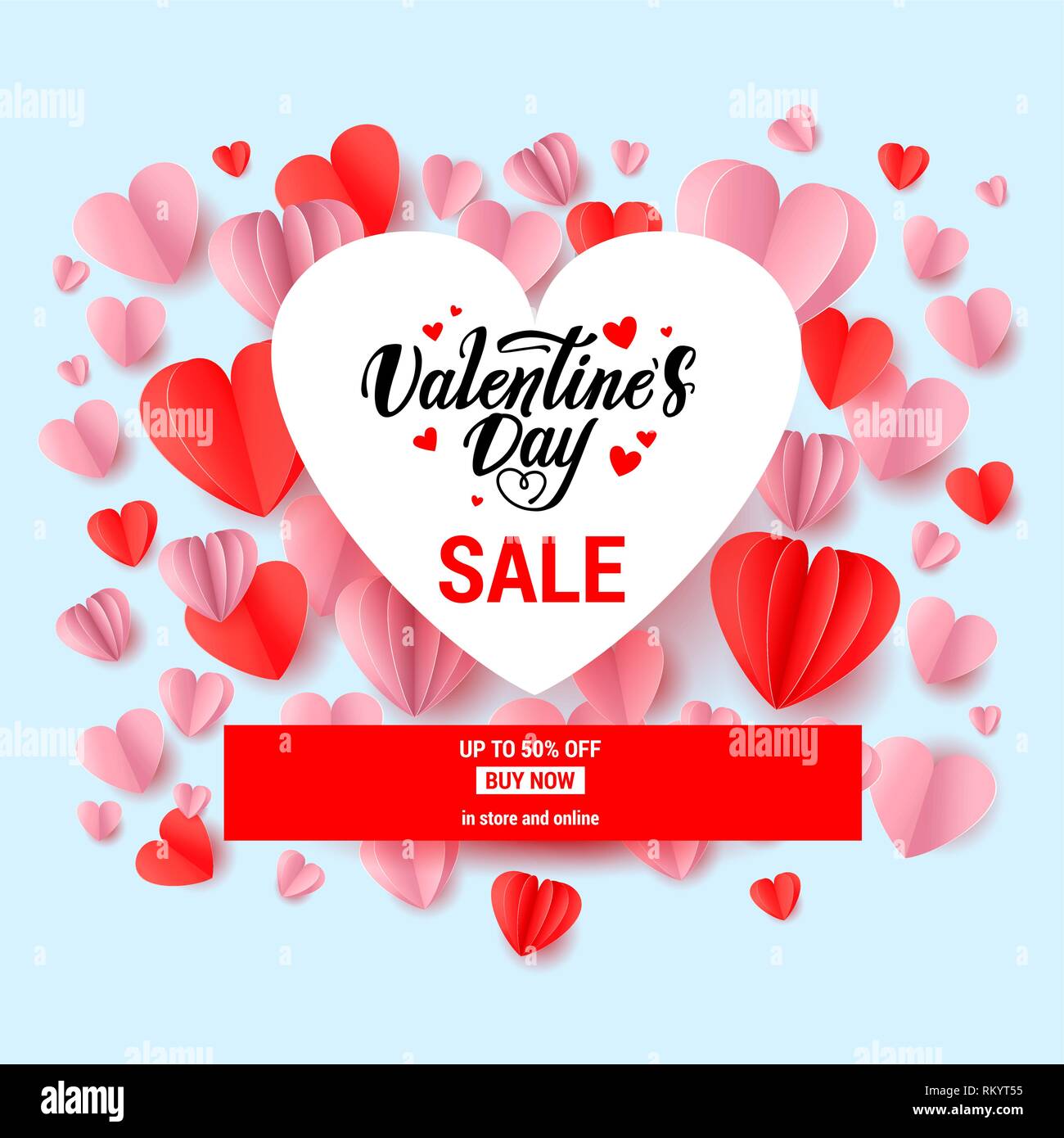 Festive banner for Valentine s Day sale. Holiday design elements. Promo  seasonal offer Stock Vector Image & Art - Alamy
