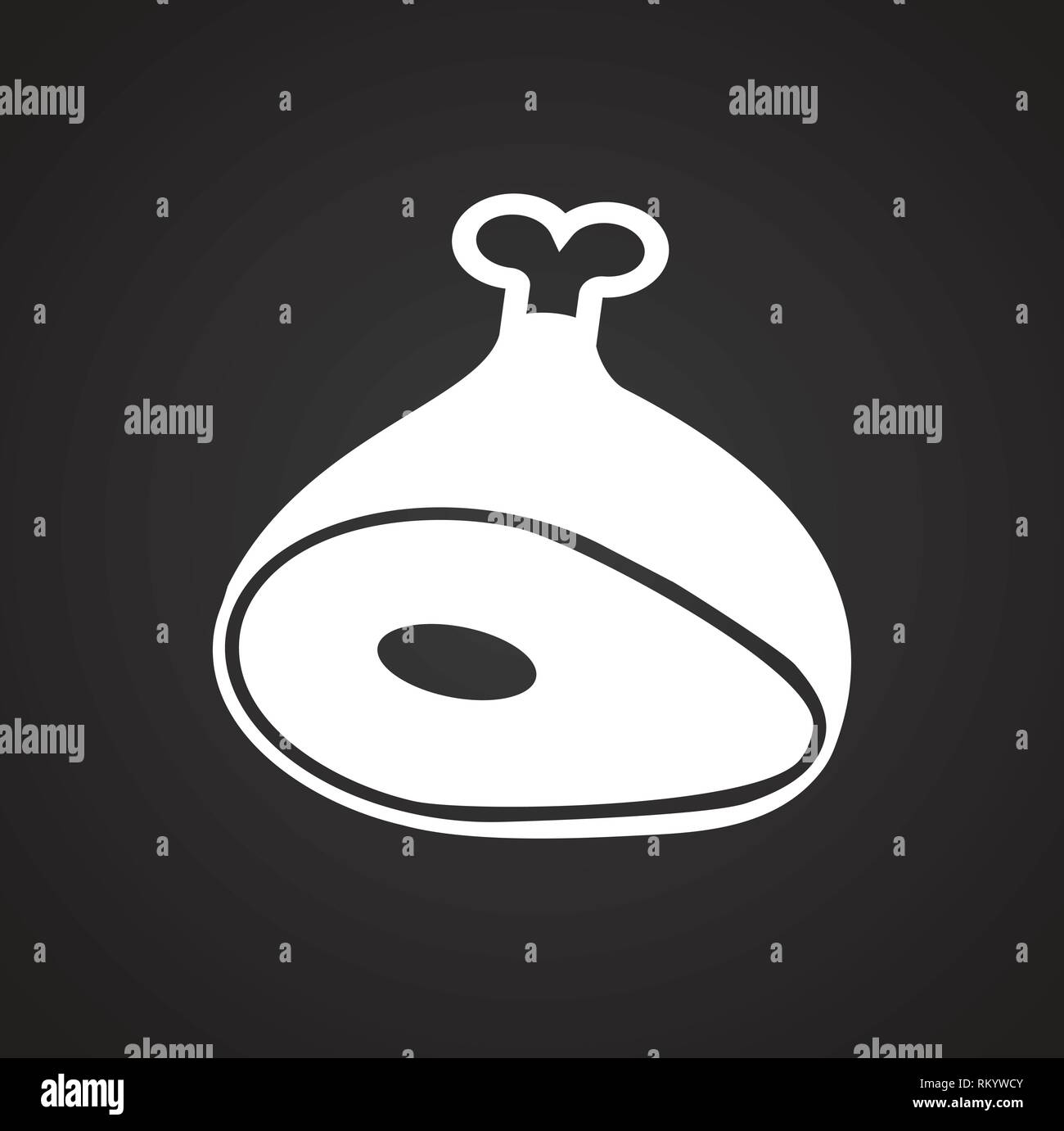 Meat icon on black background for graphic and web design, Modern simple ...