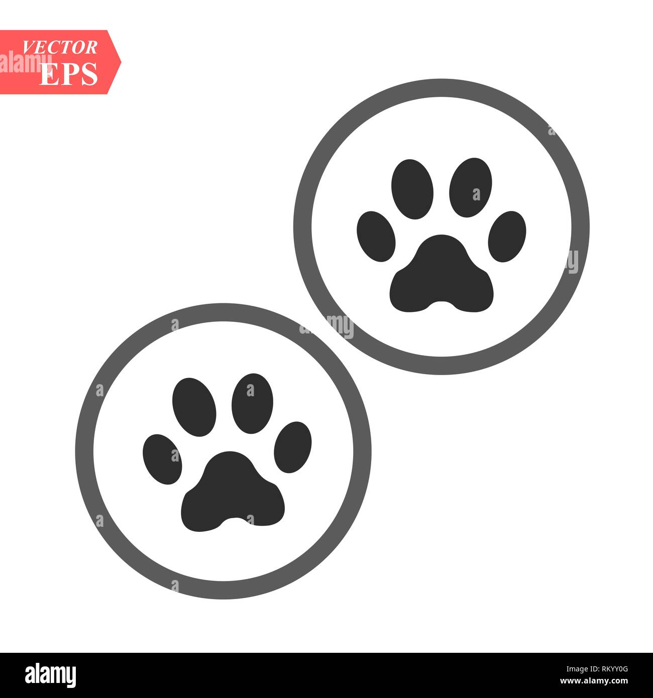 Animal paw print from dog or cat vector illustration icon Stock Vector  Image & Art - Alamy