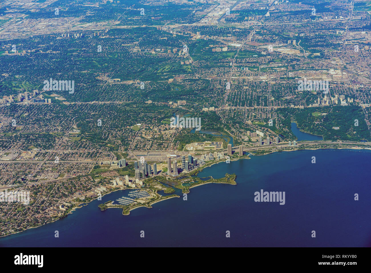 Aerial View Of The Humber Bay Park East And Toronto Area Cityscape