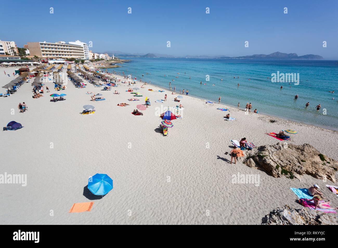 Son Baulo beach, Can Picafort, Santa Margalida, Majorca, Balearic Islands,  Spain Stock Photo - Alamy