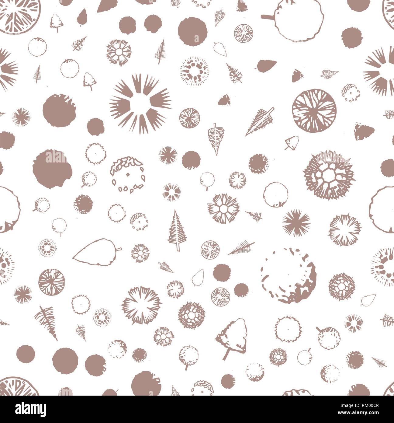Pattern with topographic icons. Vector streamless pattern. Topographic concept. One color. Stock Vector