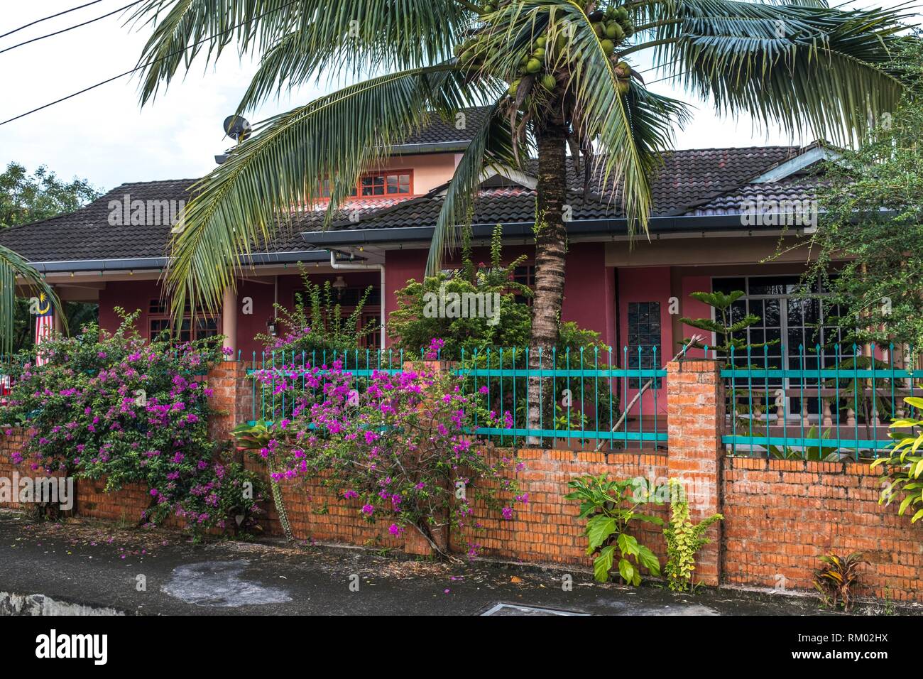 A Malay bungalow at Kampung Satok, Kuching, Sarawak, Malaysia Stock