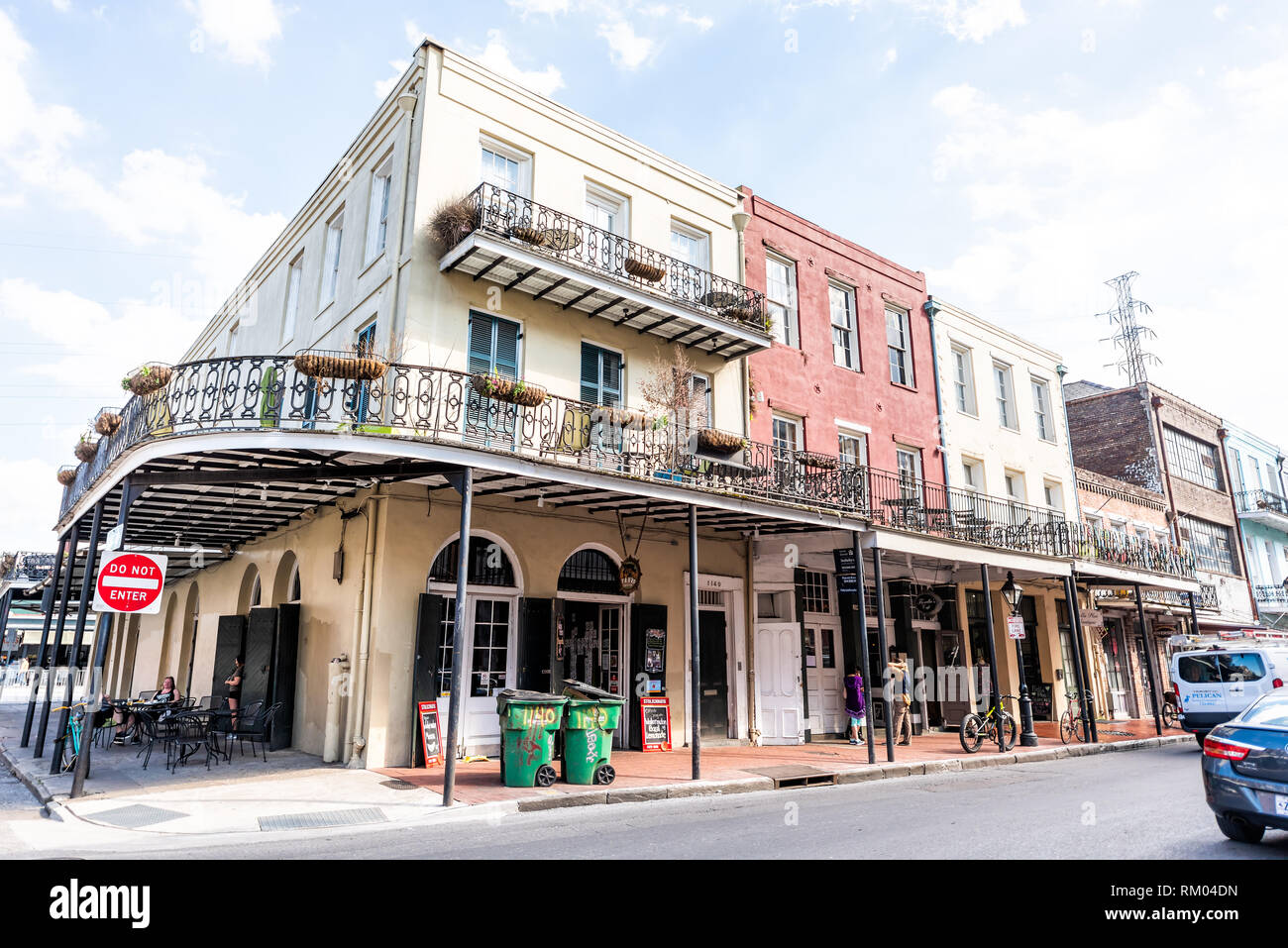 New Orleans, USA April 23, 2018 Old town Decatur street in Louisiana