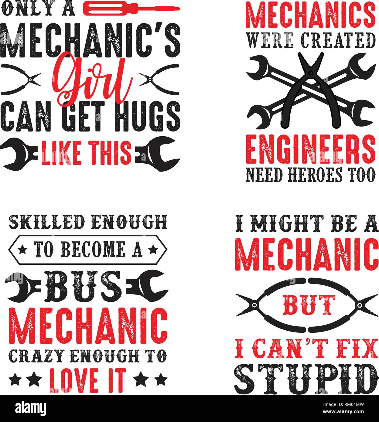 Mechanic Quote and saying. Set of mechanic quote Stock Vector Image ...