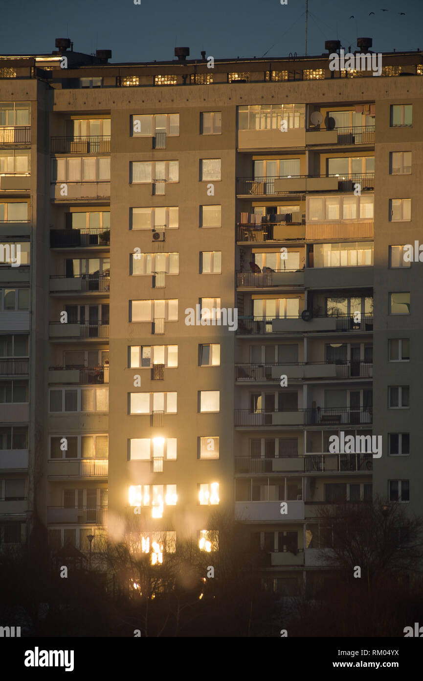 Communist era apartment buildings in Gdansk, Poland. February 30th 2019 © Wojciech Strozyk / Alamy Stock Photo Stock Photo