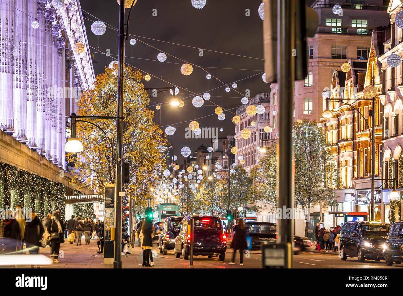Oxford street in Christmas time, London, UK Stock Photo - Alamy