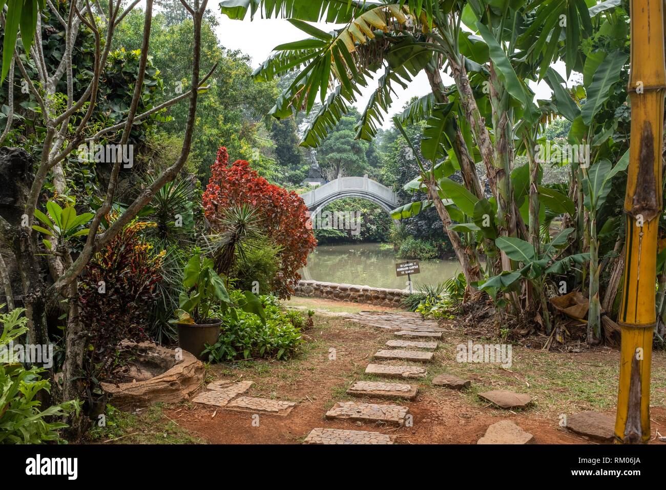 Chinese garden in Taman Mini Indonesia Indah Park, Jakarta Stock Photo