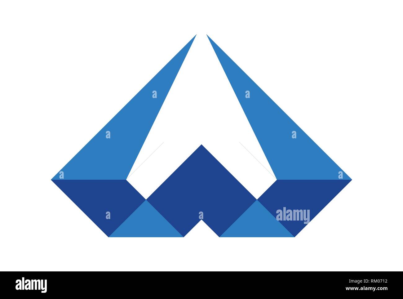 letter w abstract diamond icon logo Stock Vector