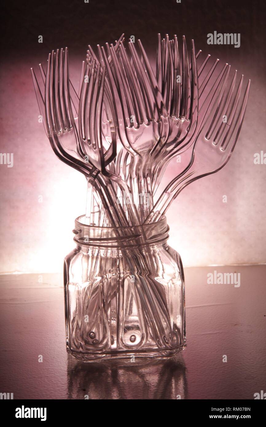 plastic forks set Stock Photo Alamy