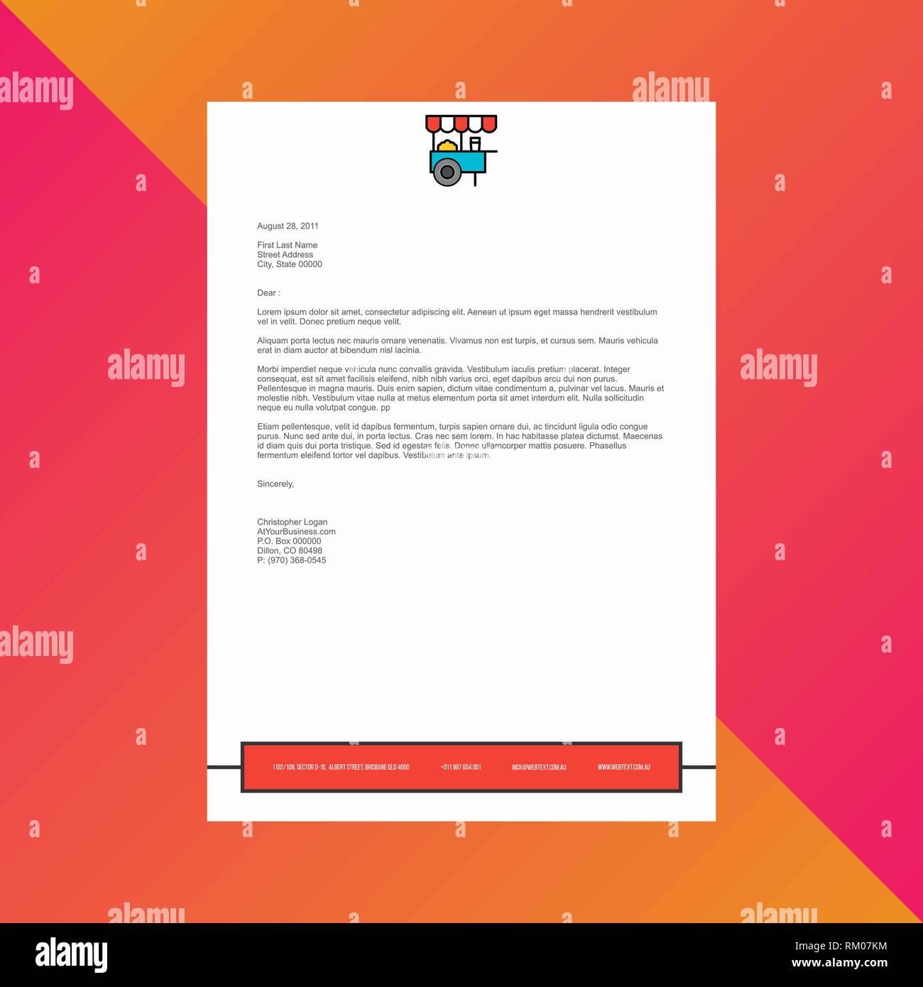 Professional Letterhead Design Template Stock Vector