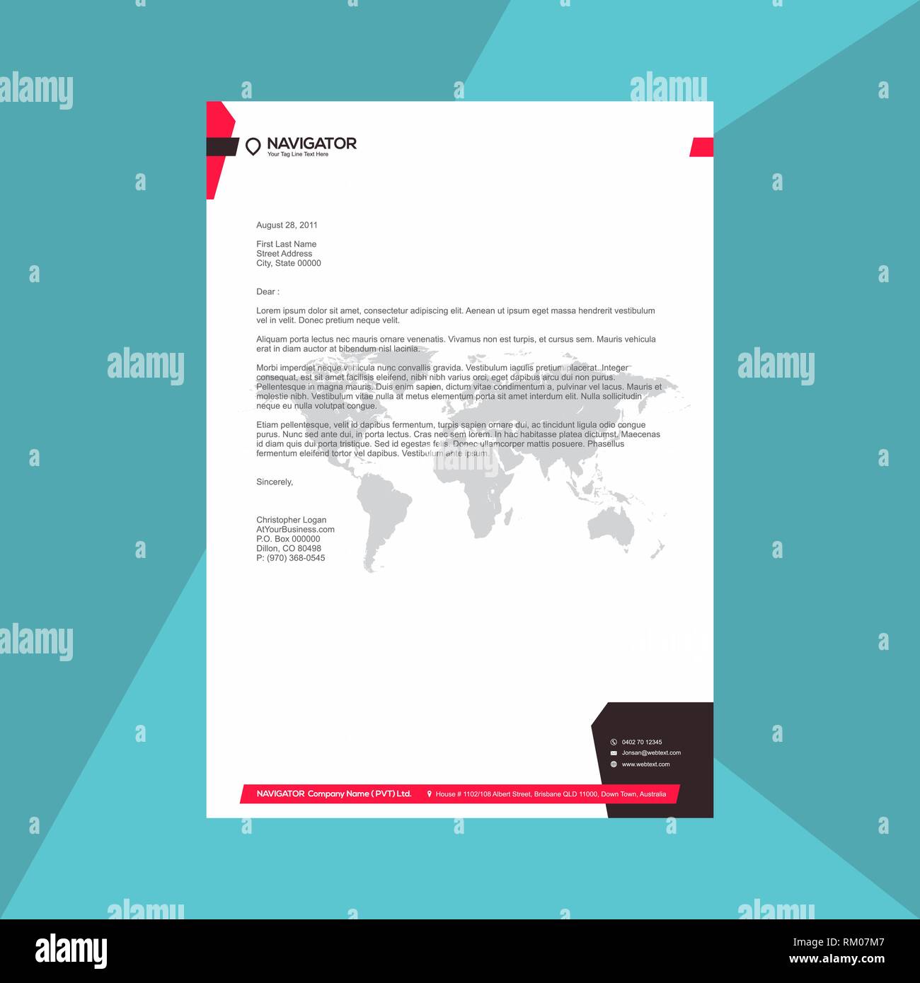 Professional Letterhead Design Template Stock Vector