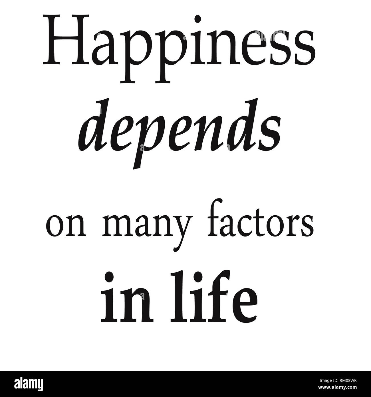 Words of wisdom and quotes of happiness and success Stock Photo