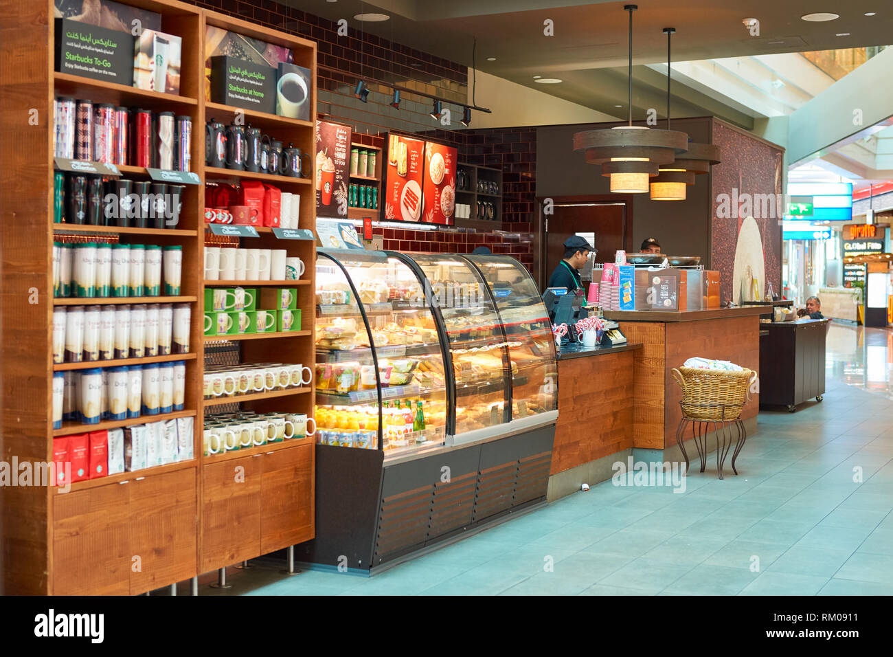 DUBAI CIRCA NOVEMBER, 2016 a Starbucks cafe in Dubai International Airport. Starbucks