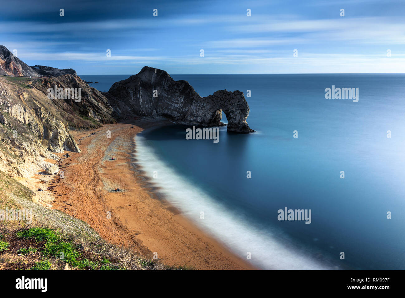 Long exposure of Durdle Door, Dorset,UK natural landscape - Stock Image