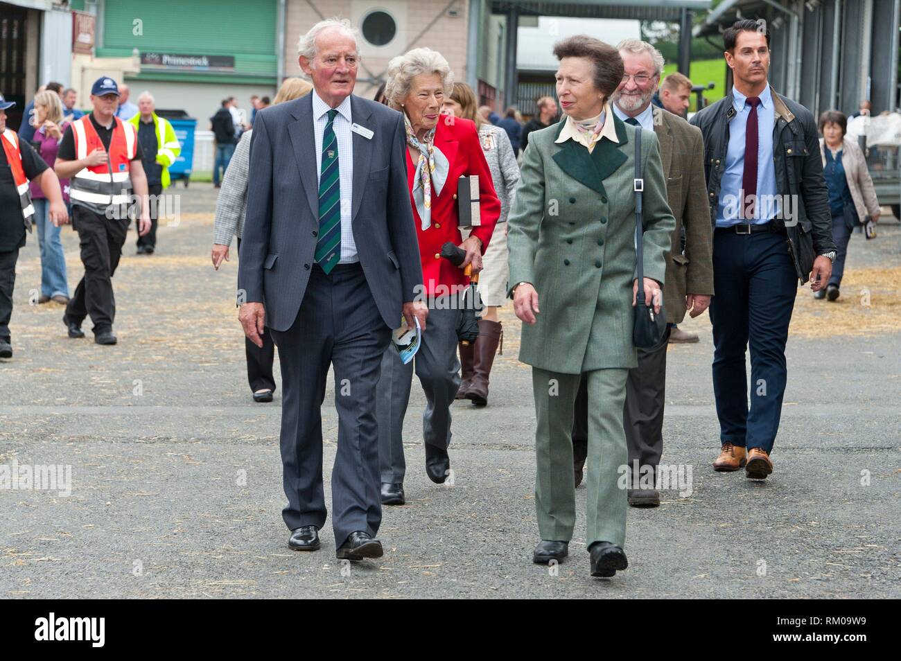 Anne, Princess Royal, visits the NSA Wales & Border Ram Sale at the Royal Welsh Showground in Builth Wells, in Powys, Wales, UK. Stock Photo