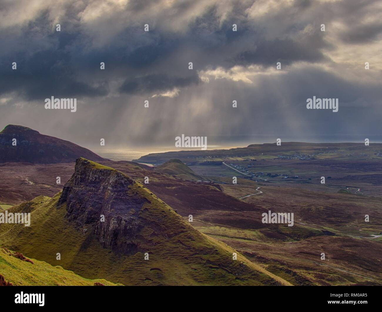 Scotland Isle of Skye Quiraing Vista. Stock Photo