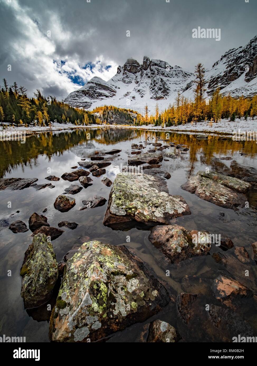 Canadian Rockies. Assiniboine Provincial Park. Gog Lake. Stock Photo