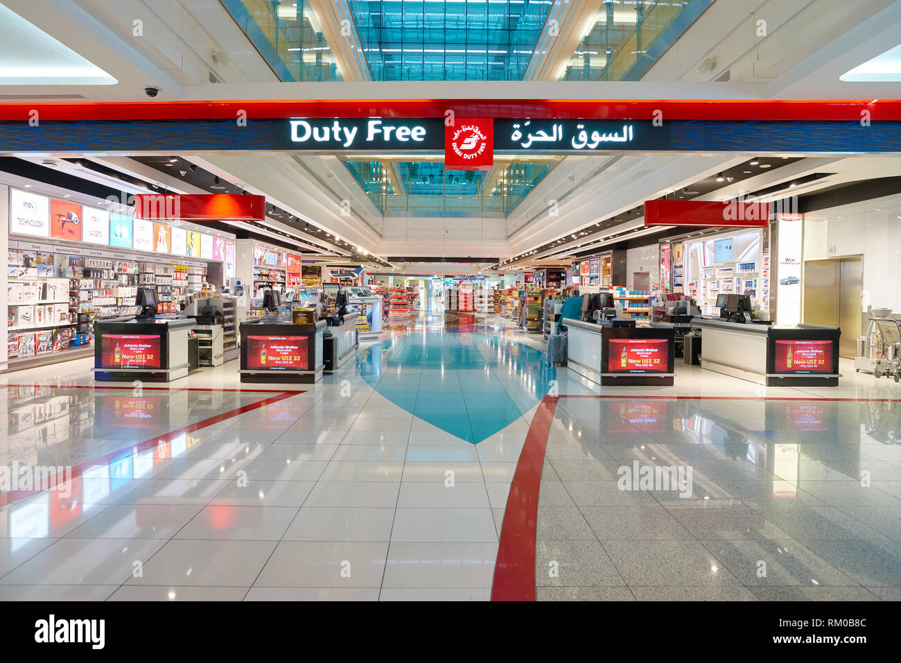 DUBAI, UAE - CIRCA NOVEMBER, 2016: duty free at Dubai International ...