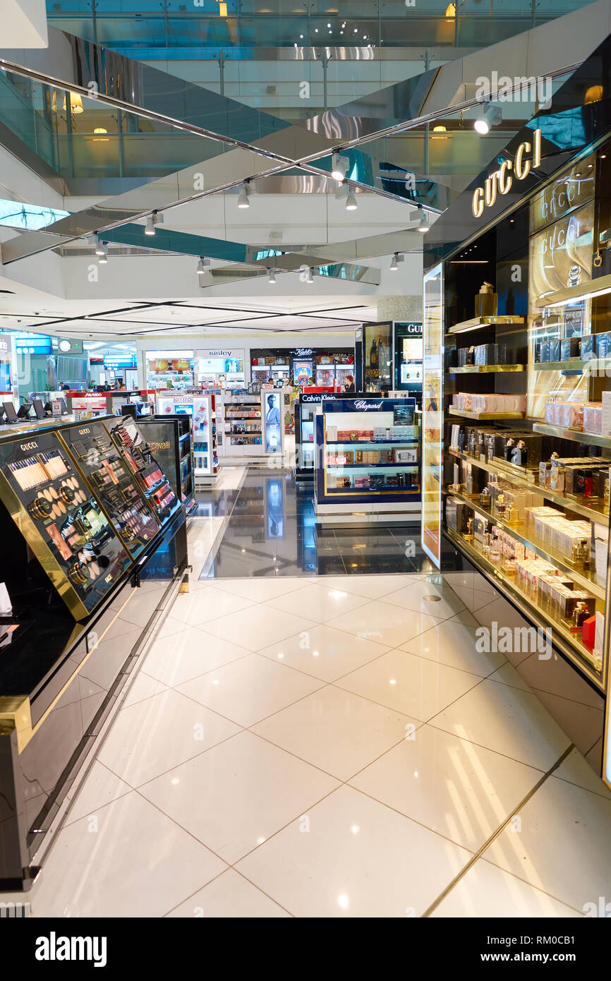 DUBAI, UAE - CIRCA NOVEMBER, 2016: duty free at Dubai International ...