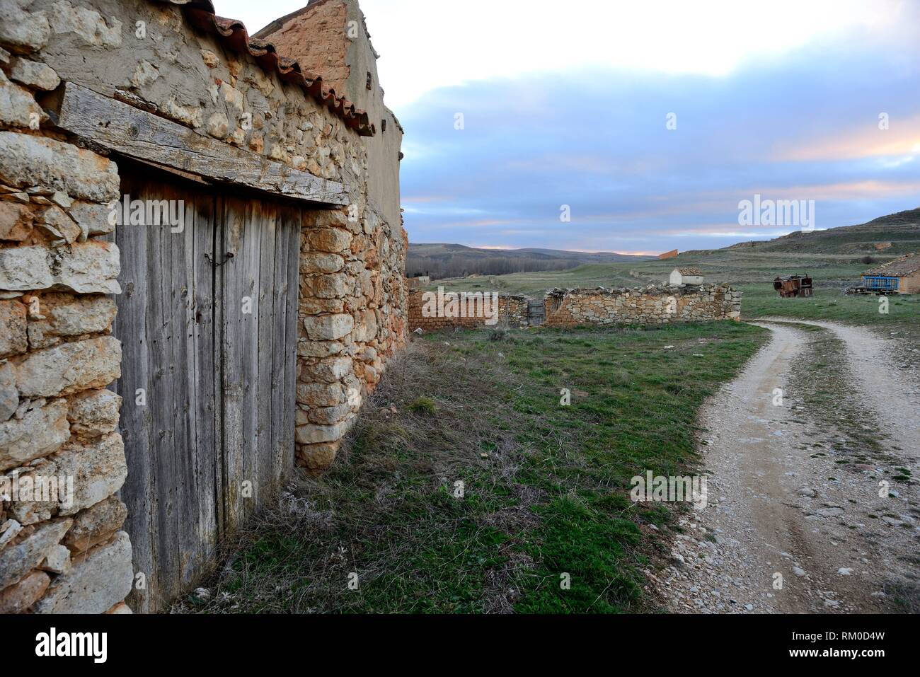 Rustic cabin in the meadows of Caltojar, Soria, Spain Stock Photo Alamy