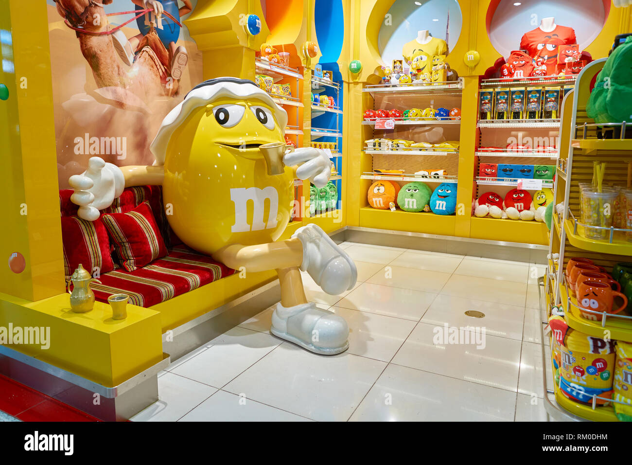 DUBAI, UAE - CIRCA NOVEMBER, 2016: M&M store in Dubai International ...
