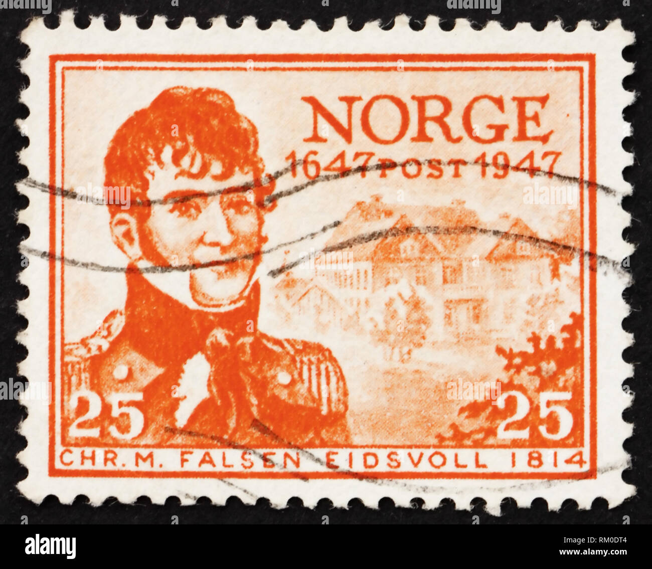 NORWAY - CIRCA 1947: a stamp printed in the Norway shows Christian Magnus Falsen, Norwegian constitutional father, circa 1947 Stock Photo
