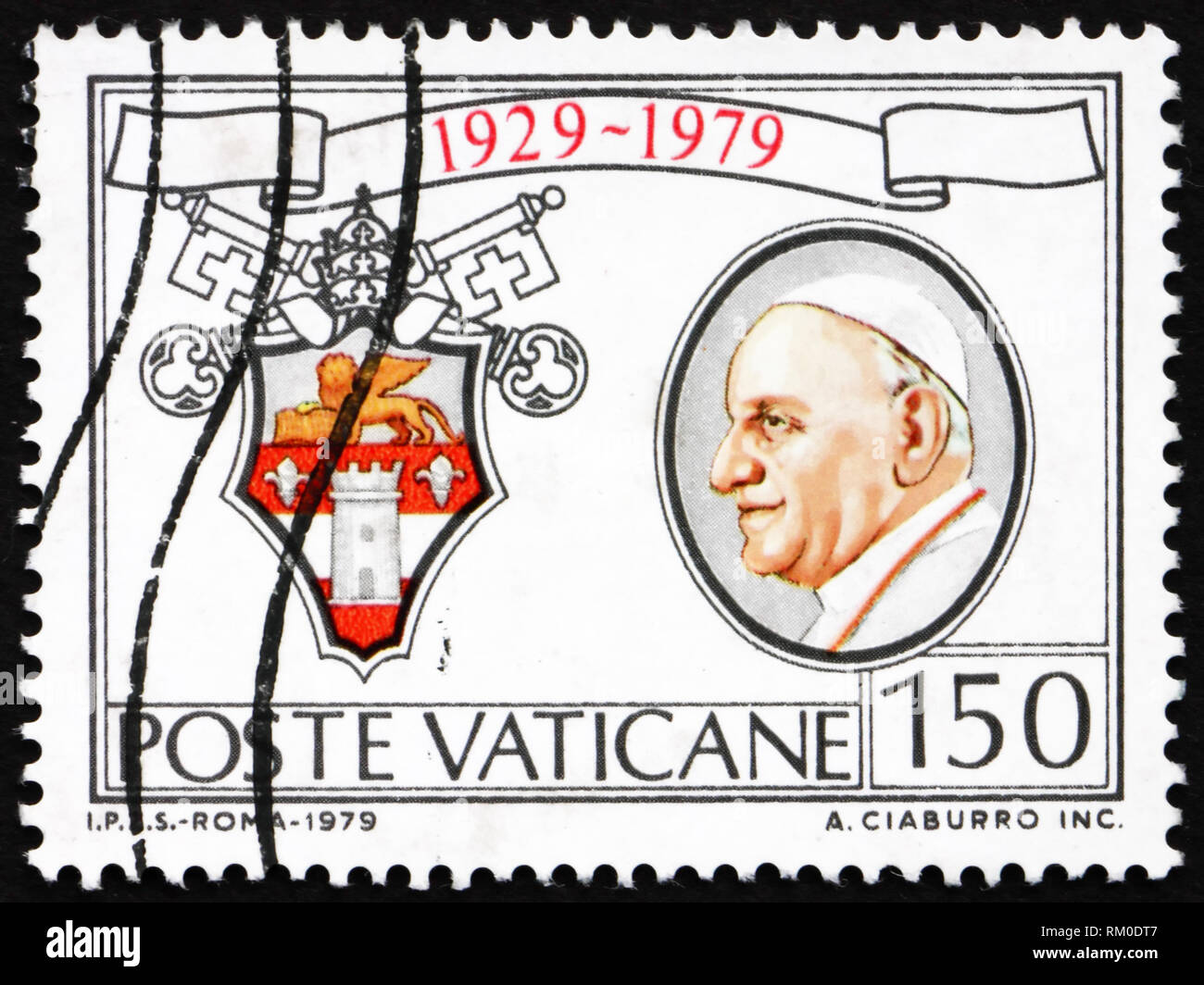 VATICAN - CIRCA 1979: a stamp printed in the Vatican shows Blessed Pope John XXIII, Angelo Giuseppe Roncalli, circa 1979 Stock Photo