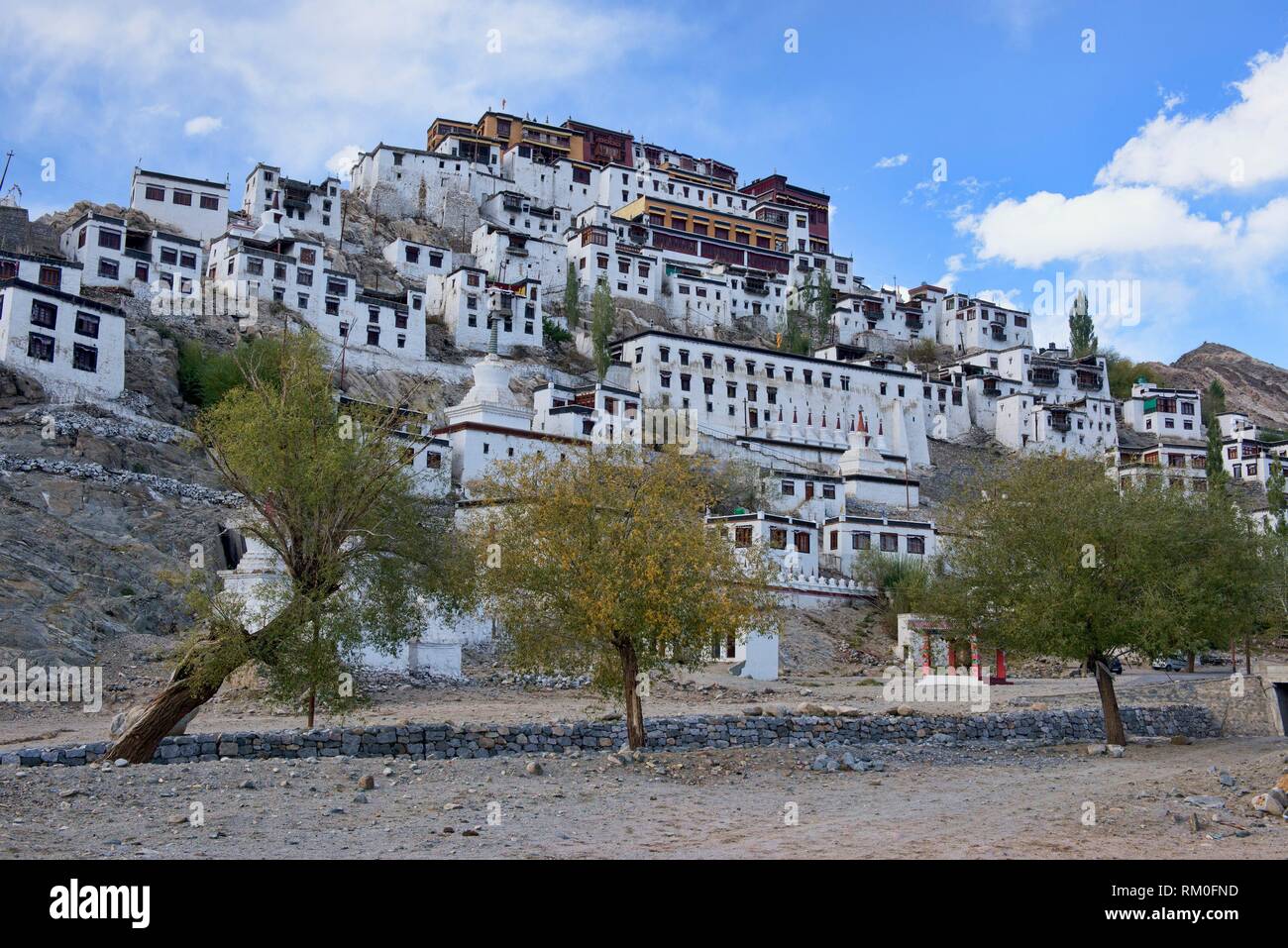 Thiksay Monastery (Thikse) perched on a hillside, Indus Valley, Ladakh, India. Stock Photo