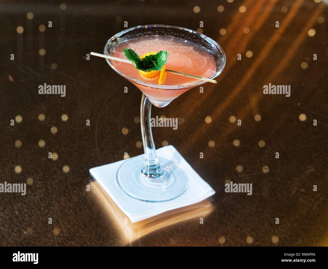 Crafted Gin Mare cocktail, Bangkok, Thailand Stock Photo Alamy