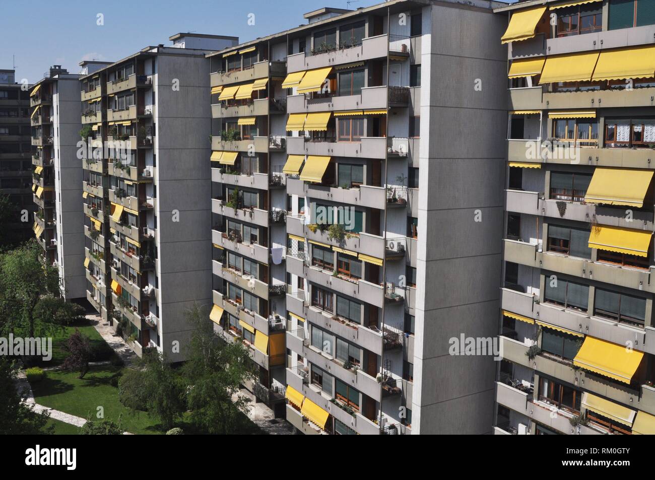 Turin, Italy: huge apartment buildings built in the Seventies during the boom of FIAT industry, along Corso Unione Sovietica Stock Photo
