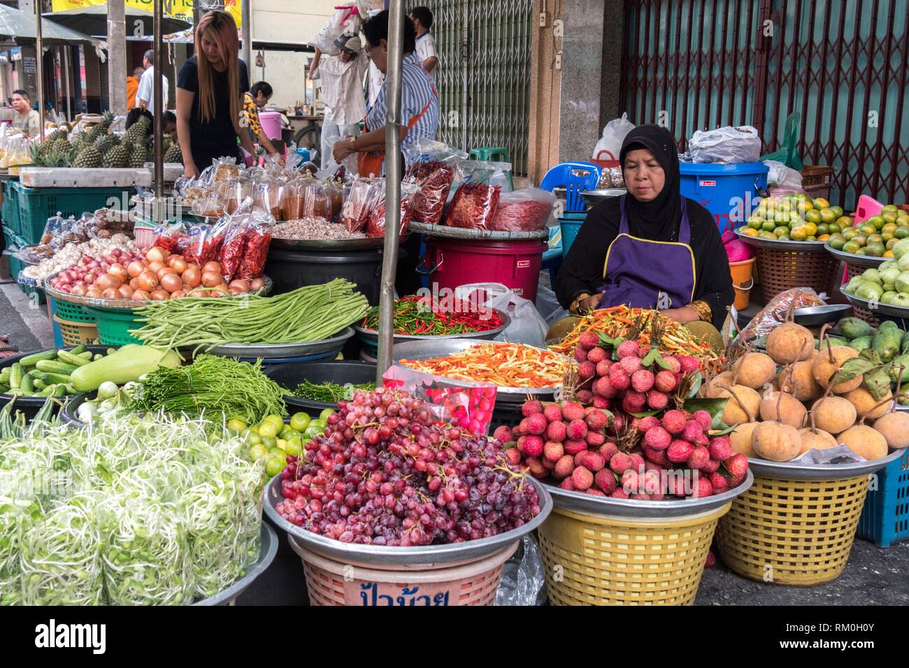 Nora street market, Hatyai, Thailand Stock Photo - Alamy