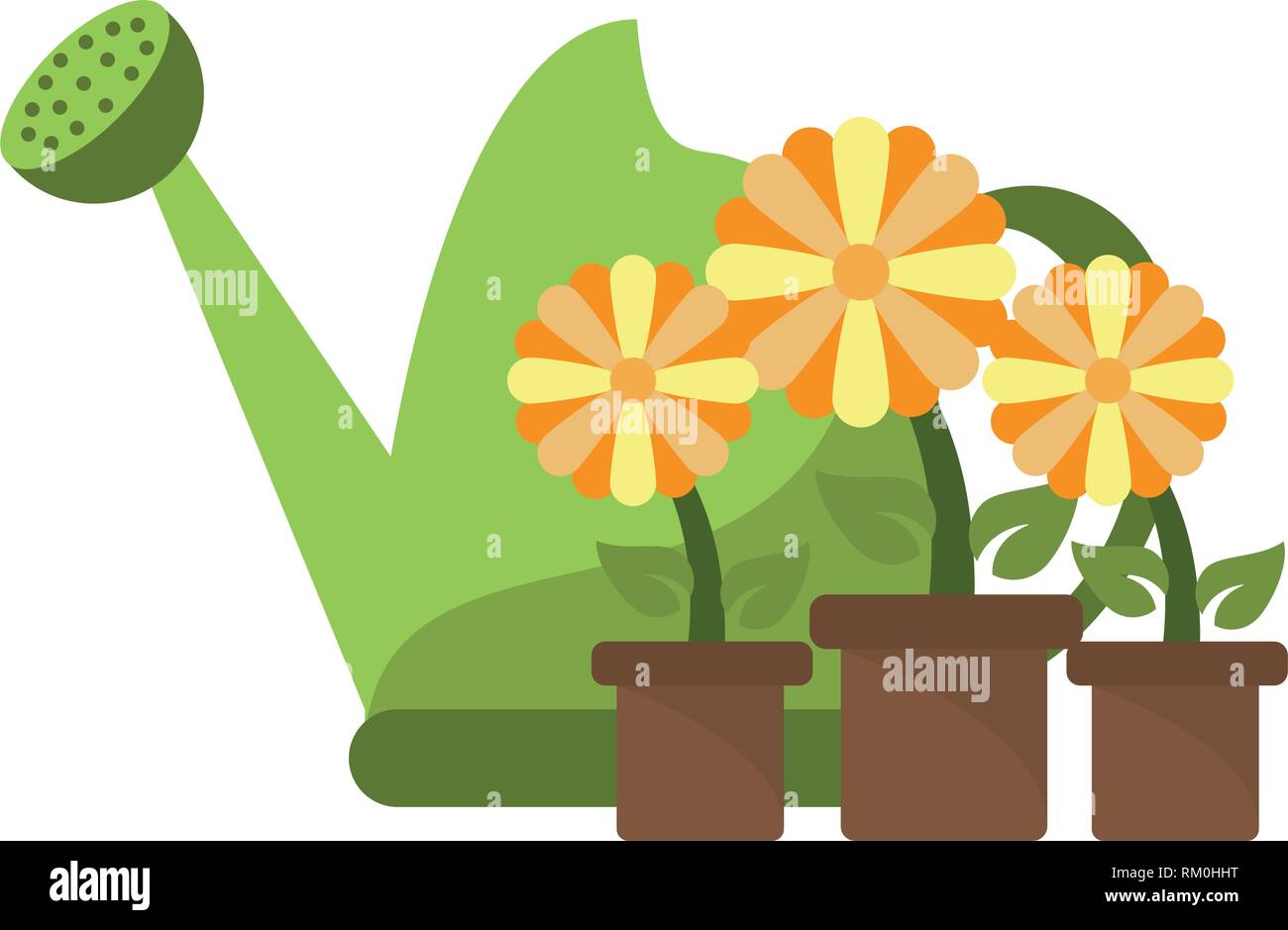 Gardening can with flowers in pot Stock Vector Image & Art - Alamy