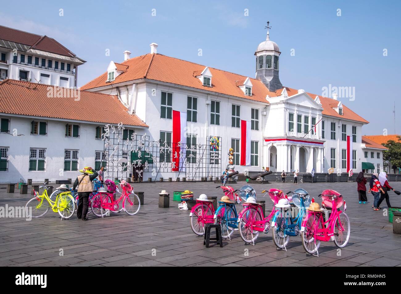 Colourful Bicycles On The Market Place Taman Fatahillah In