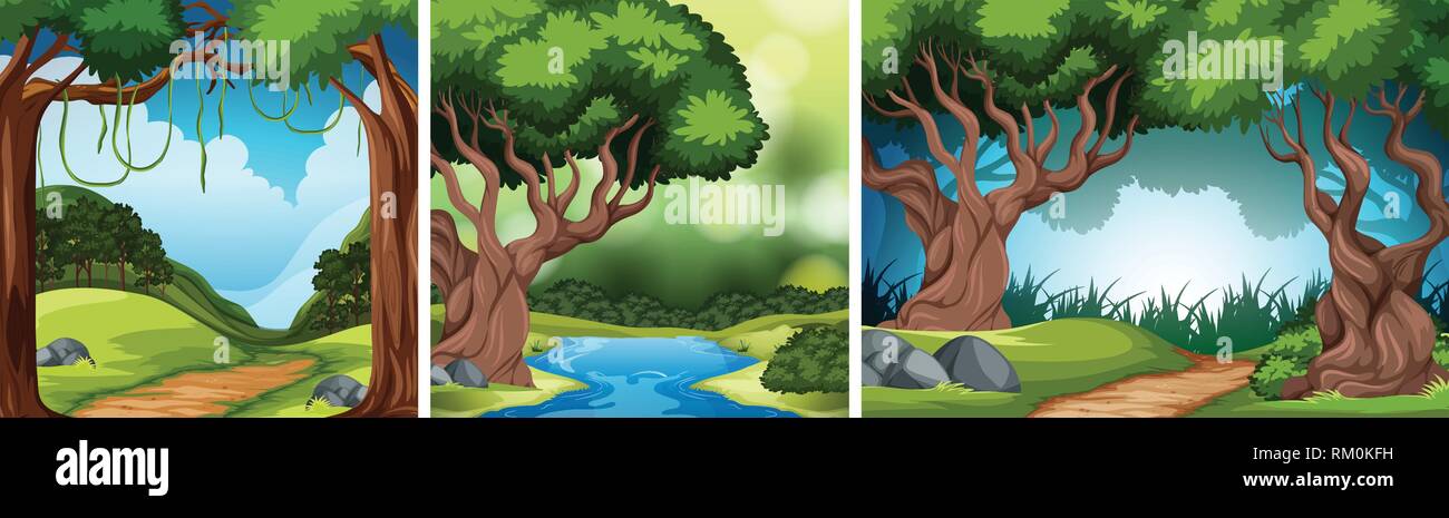 A set of nature landscape illustration Stock Vector Image & Art - Alamy